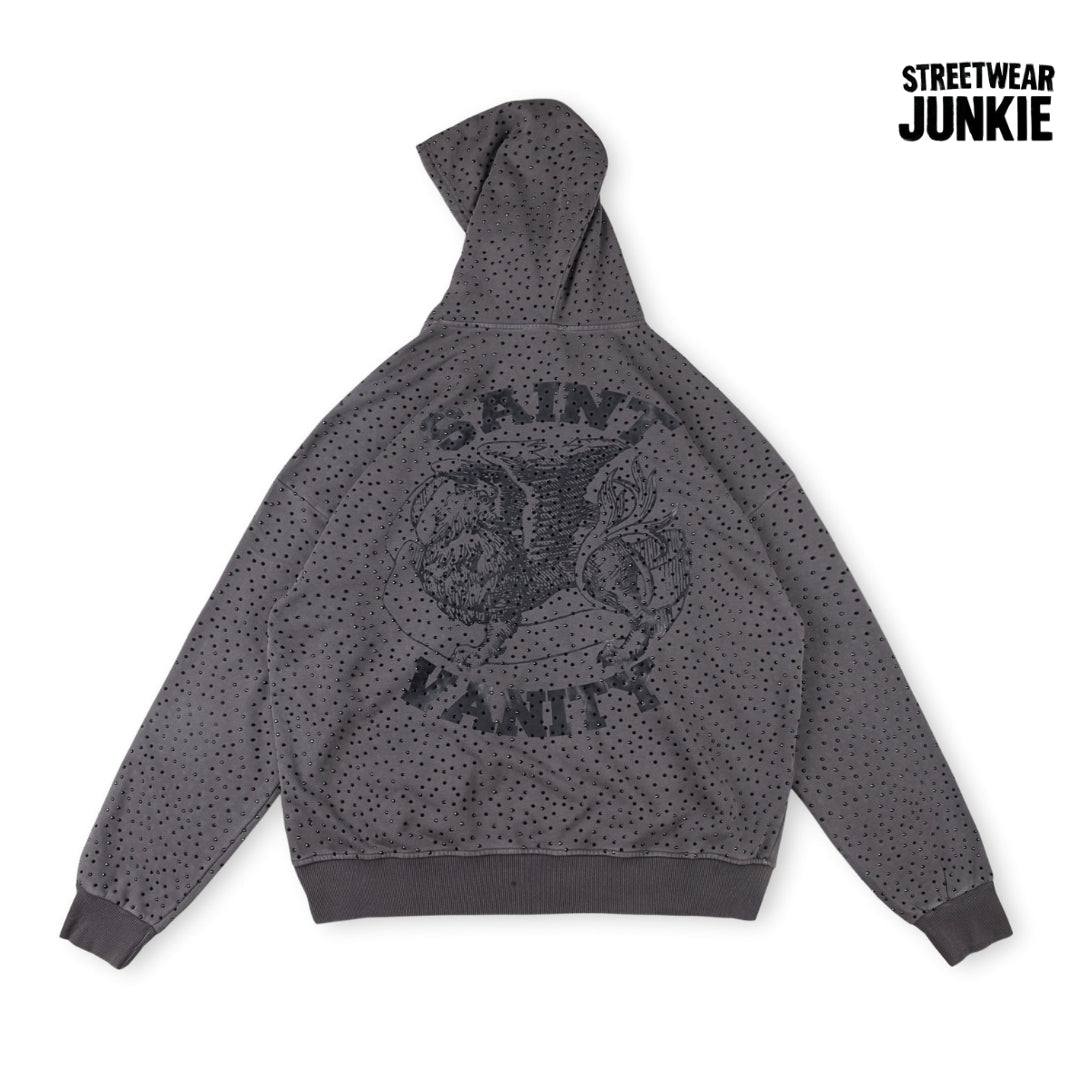 Rhinestone Zip-Up
