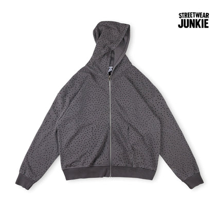 Rhinestone Zip-Up