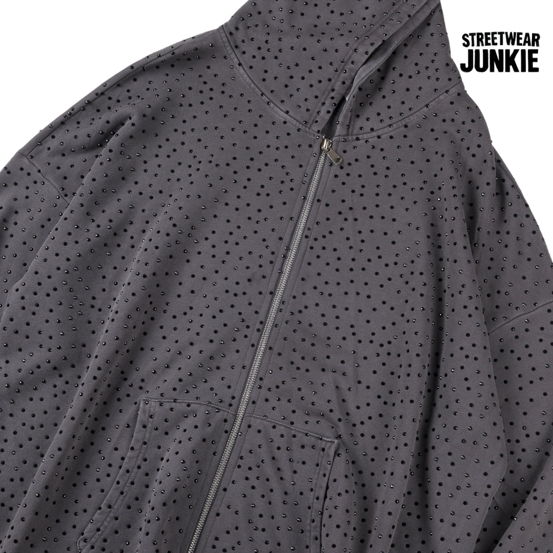 Rhinestone Zip-Up